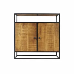 Petit buffet en métal et bois de manguier Marcel