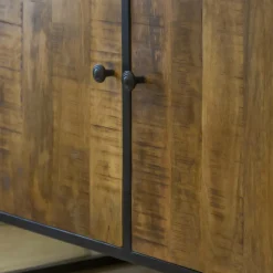 Petit buffet en métal et bois de manguier Marcel