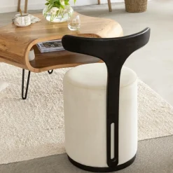 Petit Fauteuil blanc en manguier Adonis