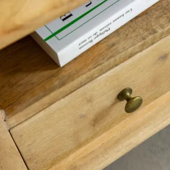 Petit meuble TV arrondi en bois de manguier Maëva