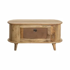 Petit meuble TV arrondi en bois de manguier Maëva