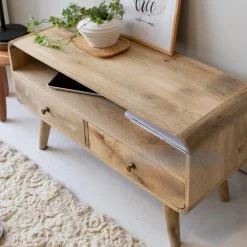 Petit meuble TV en bois de manguier Maëva