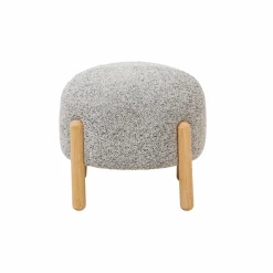Petit tabouret en tissu bouclette gris Nério