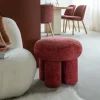 Petit tabouret en tissu fuchsia Toby