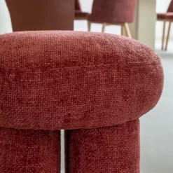 Petit tabouret en tissu fuchsia Toby