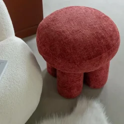 Petit tabouret en tissu fuchsia Toby