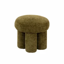 Petit tabouret en tissu kaki Toby