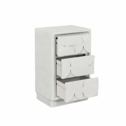 Petite commode 3 portes bois effet béton blanc Danaé