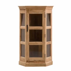 Petite vitrine d'angle en bois d'acacia Esmée