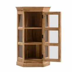 Petite vitrine d'angle en bois d'acacia Esmée