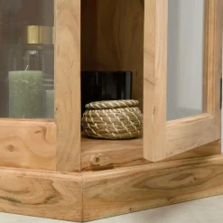 Petite vitrine d'angle en bois d'acacia Esmée