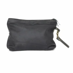 Pochette en cuir et peau de vache, noir et blanc