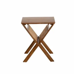 Porte revue en bois de manguier et cannage Charline