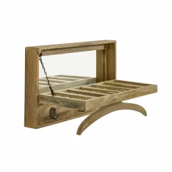 Porte-manteau en bois de manguier avec miroir Marley