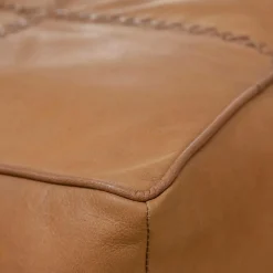 Pouf en cuir 1 place marron Gaetan