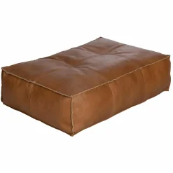 Pouf en cuir grand modèle Mina