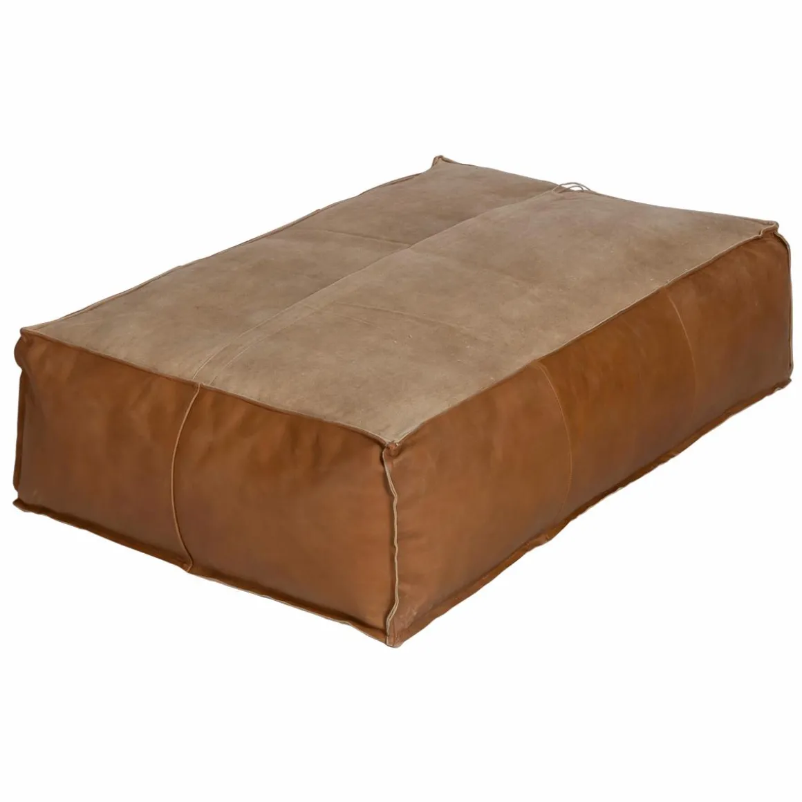 Pouf en cuir grand modèle Mina