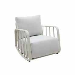 Rocking chair en aluminium pour jardin couleur taupe Zion