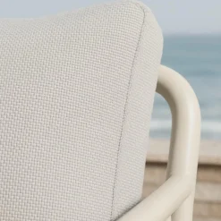 Rocking chair en aluminium pour jardin couleur taupe Zion