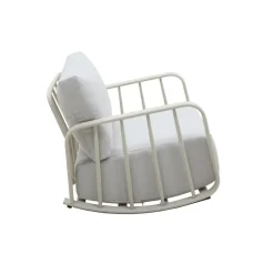 Rocking chair en aluminium pour jardin couleur taupe Zion