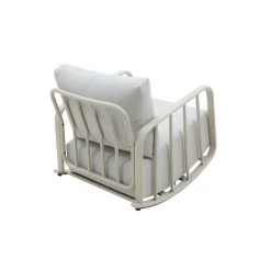 Rocking chair en aluminium pour jardin couleur taupe Zion