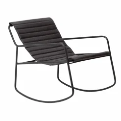 Rocking chair en cuir noir Sydney