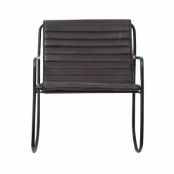 Rocking chair en cuir noir Sydney
