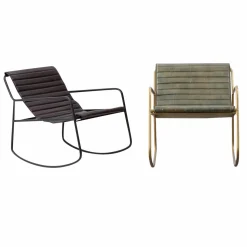 Rocking chair en cuir noir Sydney