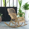 Rocking chair vintage en rotin Rattan