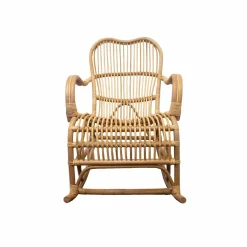 Rocking chair vintage en rotin Rattan