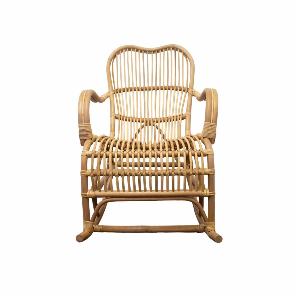 Rocking chair vintage en rotin Rattan