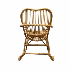 Rocking chair vintage en rotin Rattan