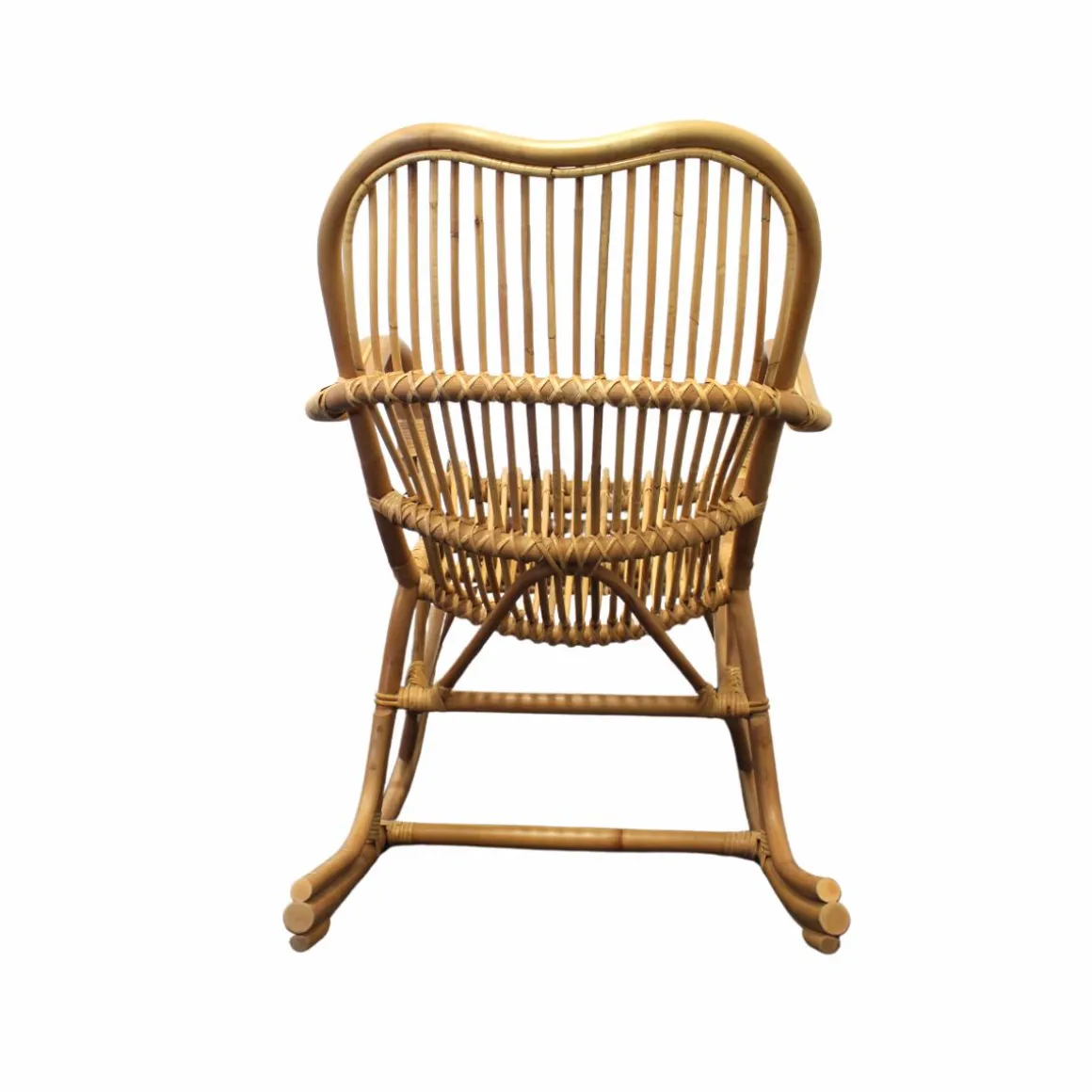 Rocking chair vintage en rotin Rattan