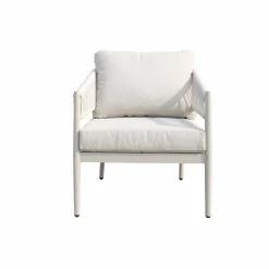 Salon de jardin à cordes 5 places gris taupe Sayen