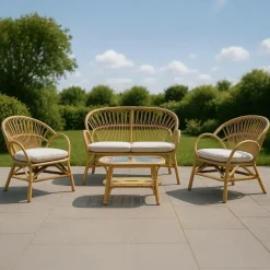 Salon de jardin arrondi en rotin Rattan