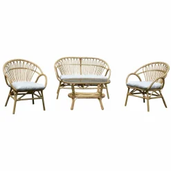 Salon de jardin arrondi en rotin Rattan