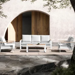 Salon de jardin crème 5 places Orion