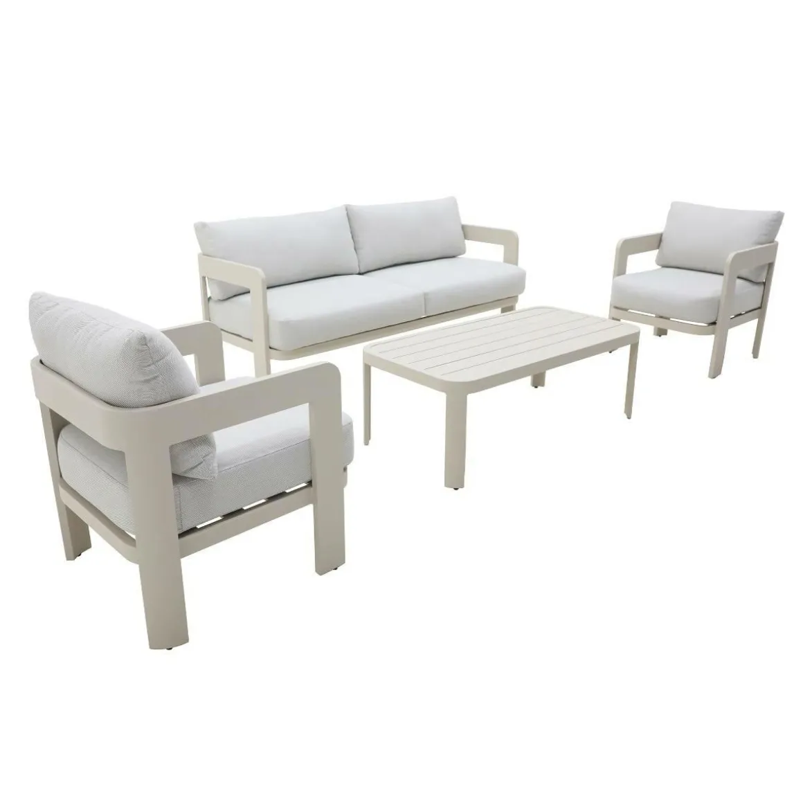 Salon de jardin en aluminium taupe Loréa