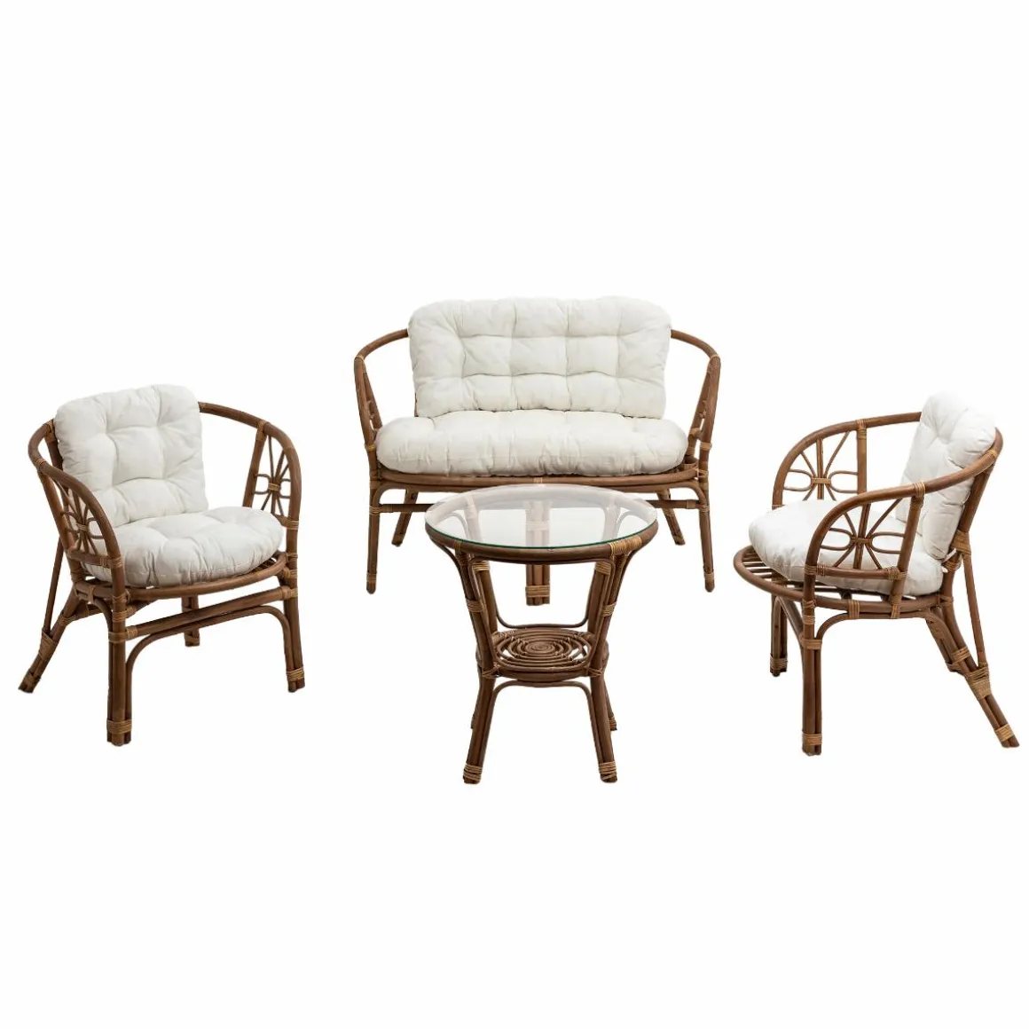 Salon de jardin en rotin 4 places Rattan