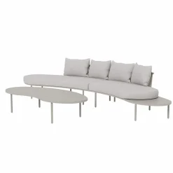 Salon de jardin haricot en aluminium taupe Zion