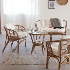 Salon en rotin 4 places Rattan