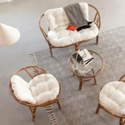 Salon en rotin 4 places Rattan