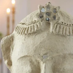 Sculpture buste femme en papier mâché Antoine