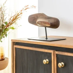 Sculpture en bois et métal Estel