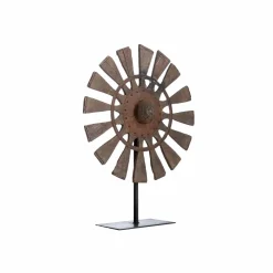 Sculpture façon roue en bois et métal Georgia