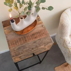 Sellette en bois recyclé et métal Vicky