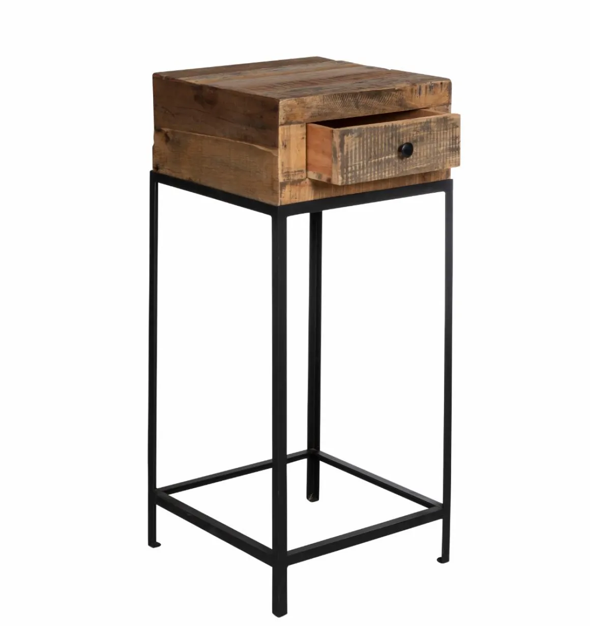 Sellette en bois recyclé et métal Vicky