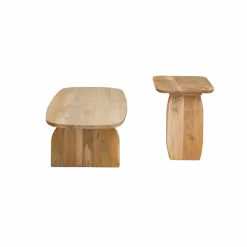 Set de 2 tables basses en bois de manguier Tom
