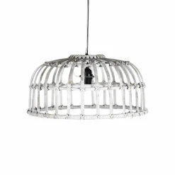 Suspension blanche en bambou Rattan