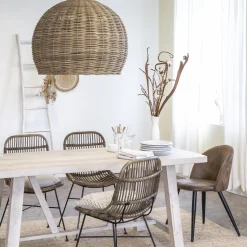 Suspension boule en rotin Amael